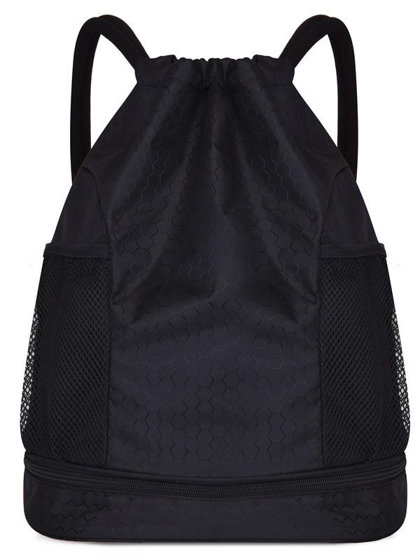 Wet & Dry Separation Waterproof Sports Drawstring Backpack with Double Shoulder Straps for Outdoor & Fitness Activities