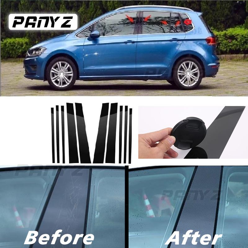 

Углеродное волокно, автомобильная оконная дверная колонна, крышка стойки BC, накладка, подходит для VW Golf Sportsvan 2016-ПК с зеркальным эффектом