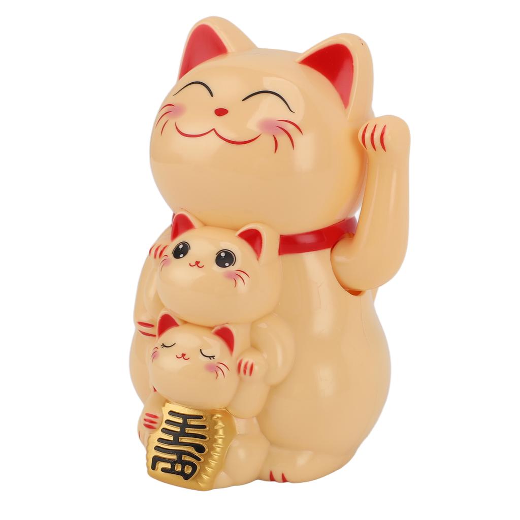 4,5 Zoll Solarbetriebene Lächelnde Katze Ornament Automatisch Winkende Hand Glückskatze Ornament für Auto Schreibtisch