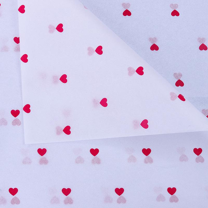 Peach Heart Polka Dot Floral Wrapping Paper - 10 Sheets