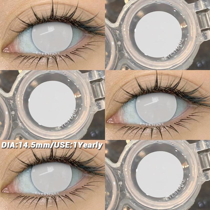 COD EYESHARE RAVEN BLACK Cosplay Contact Lenses Blood-red Halloween Eye Makeup Lens White/Black Crazy Cosplay Softlens