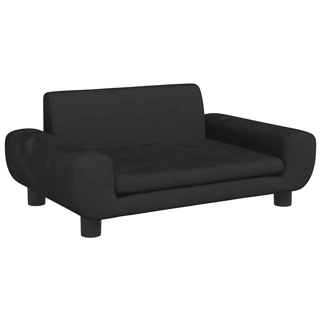 Kids  Sofa Black 70x45x33 cm Velvet