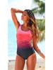 2025 Gradient Print Backless One-Piece Swimsuit for Women