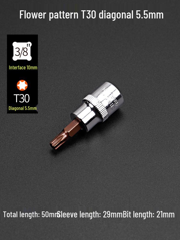 Flower Pattern Torx T30 T40 Slotted Phillips Screwdriver Bit Set with Press-Fit Heads