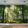 2D Flat Printing Party Banner 1 Piece Through the Sunlight Filtering Through the Forest Trees Extra-large Size