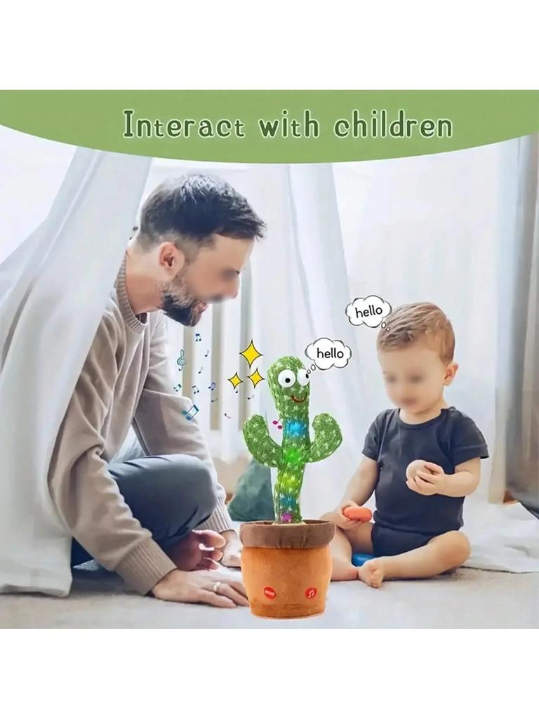 1pc-A Talking Cactus Toy That Can Be Charged Recorded And Repeated Suitable For Spanish English And Arabic Voice Changer