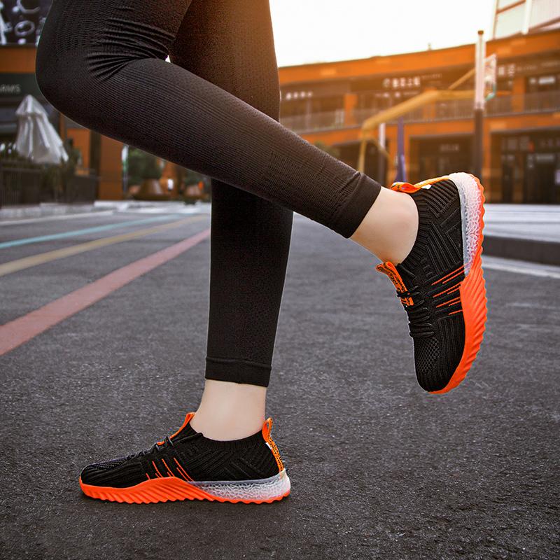 Women Shoes New Large Size Mesh Fashion Casual Sports Bottom Sneakers Running Punk Shoes Couple Loafers Woven with Elastic Mesh