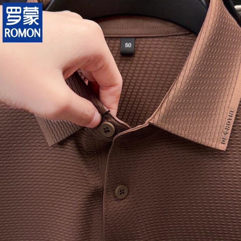 ROMON Men's Seamless Breathable Polo Shirt