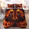 Ice And Fire Riding Horse Duvet Cover Set King SizeFlame Horsing Bedding SetWestern Cowboy Exotic Farmhouse Comforter Cover