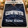 Flannel BlanketDallas Cowboys Custom Name Text Personalized Soft Warm Throw Blanket Home Decor Gift