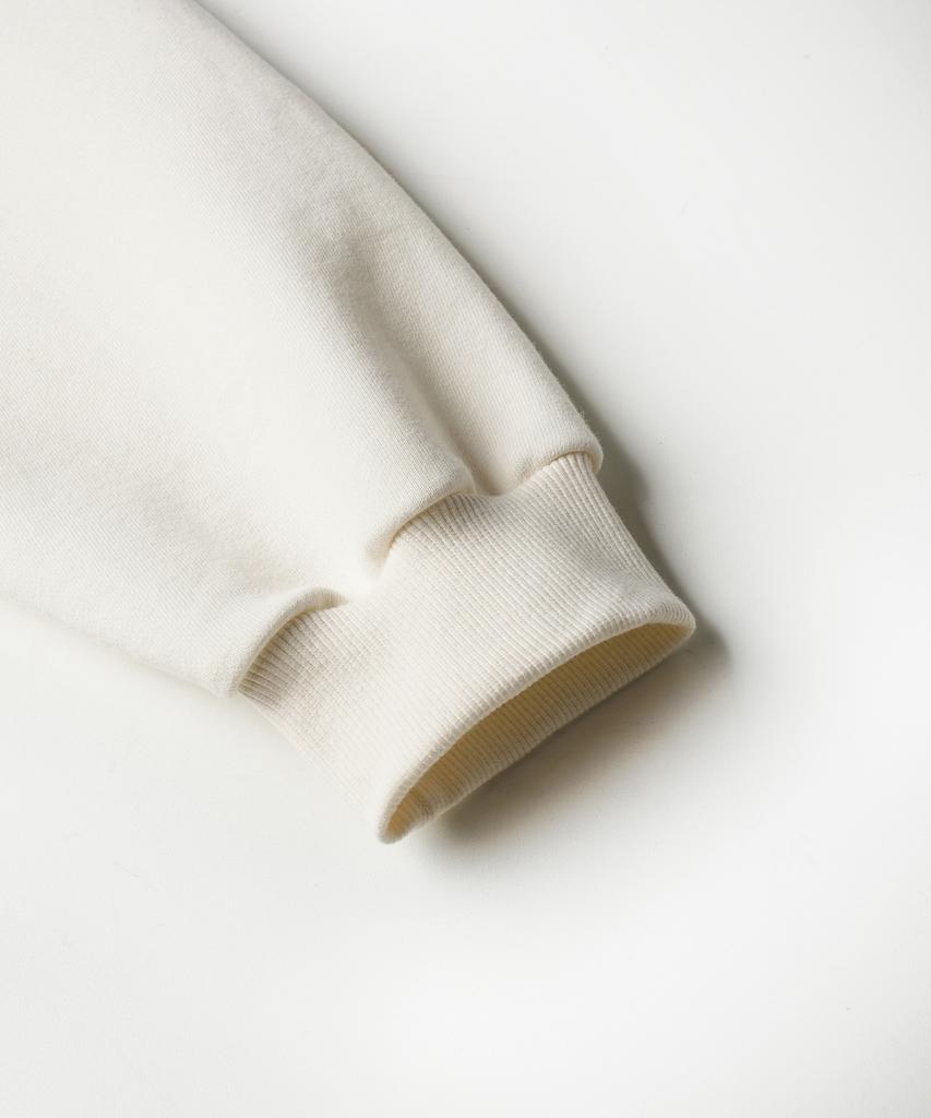 JEMUT Day Cut Crop Oversized Sweatshirt Cream Kjmt2648