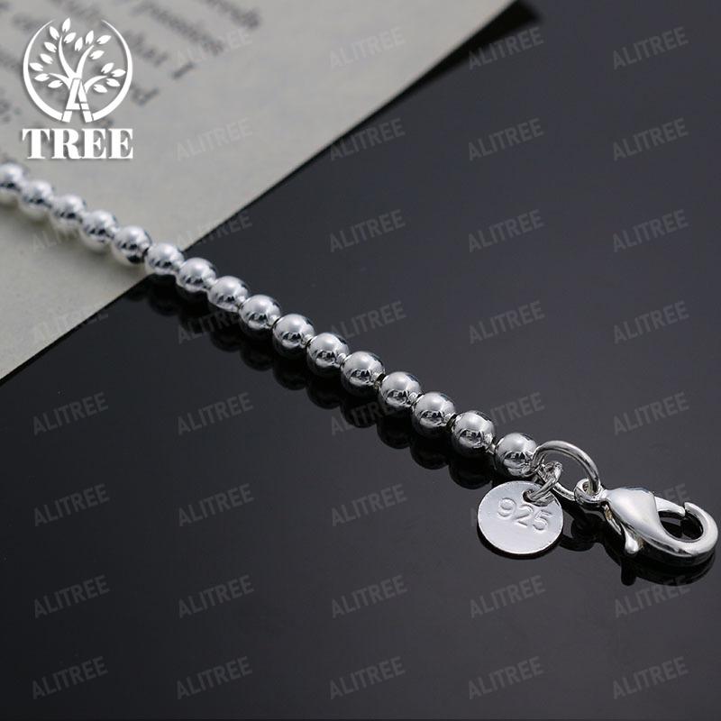 Fashion Elegant 925 Sterling Silver 4MM Beads Chain Women Cute Bracelet High Quality Gorgeous Jewelry