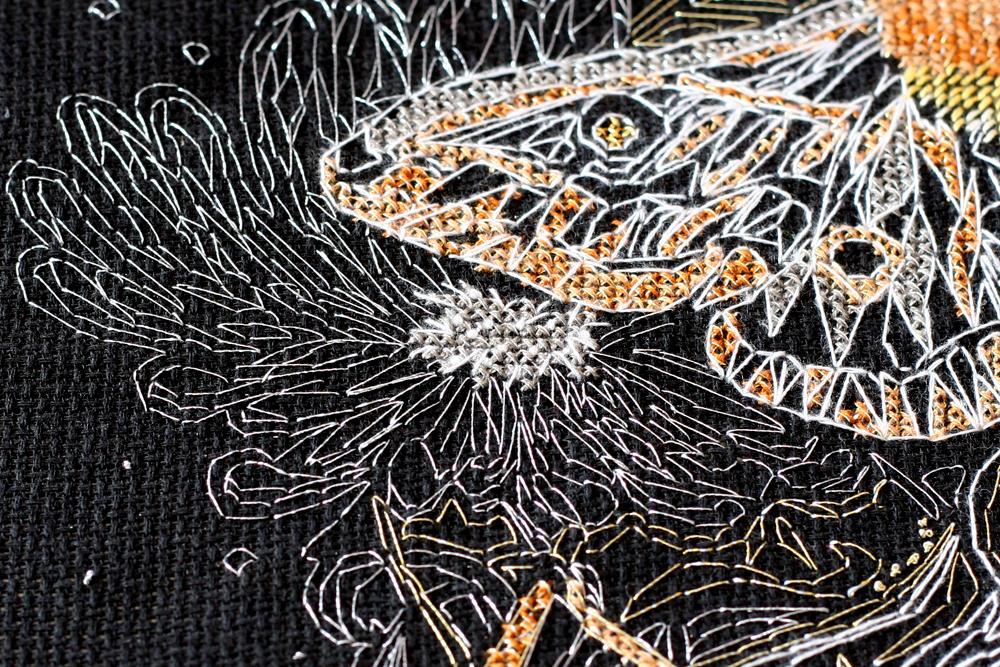 Cross Stitch Kit Abris Art Insects (black Canvas)