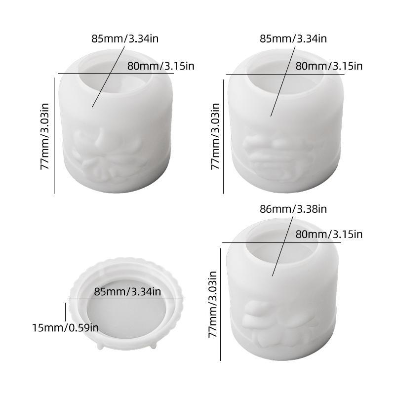 Magnolia Lily Design Flowerpot Molds Reusable DIY Resin Plaster Storage Box Molds for Nordic Home Decor