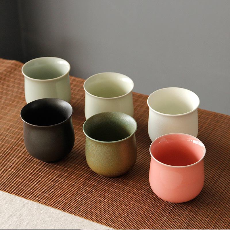 Vintage Large Stoneware Tea Cup Kiln Change Glaze Personal Master Cup for Gongfu Tea Home Use Handmade Ceramic Drinking Gift