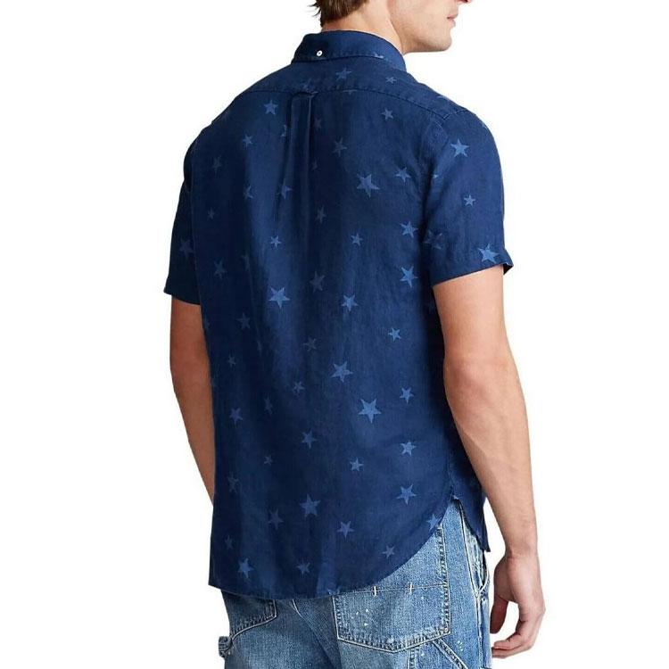 Polo Ralph Lauren SS23 Star Print Single-Breasted Shirt Men Shirts Blue 710788295-001