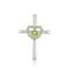 Peridot Cross Pendant: Sterling Silver Heart Charm