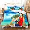 One Piece Luffy Boy 3pcs Bedding Set Pillowcase Anime Bedclothes Cartoon 3D Printed Kids Adult Child Boys Quilt Duvet Cover Gift