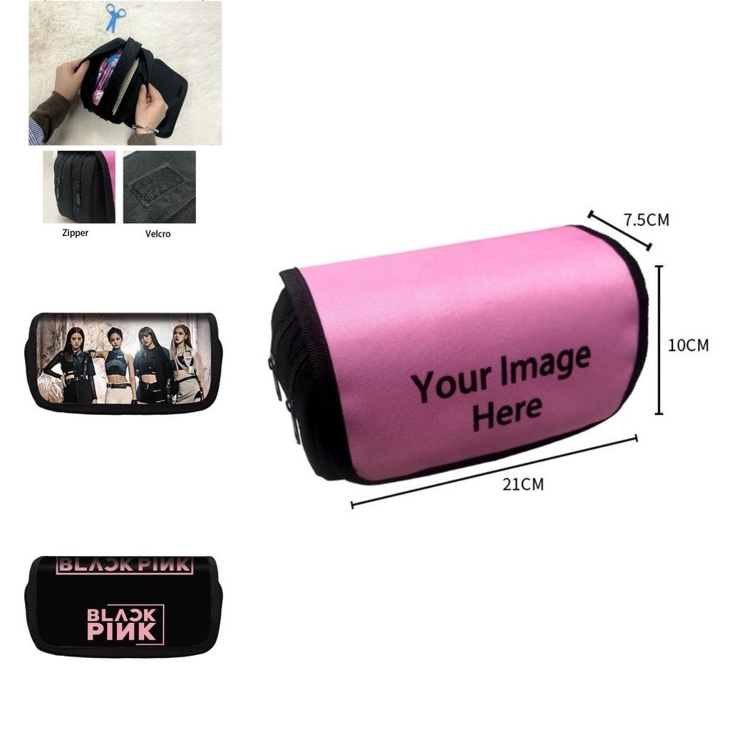 Stylový černorůžový dvojitý penál velkokapacitní dětský studentský dárek