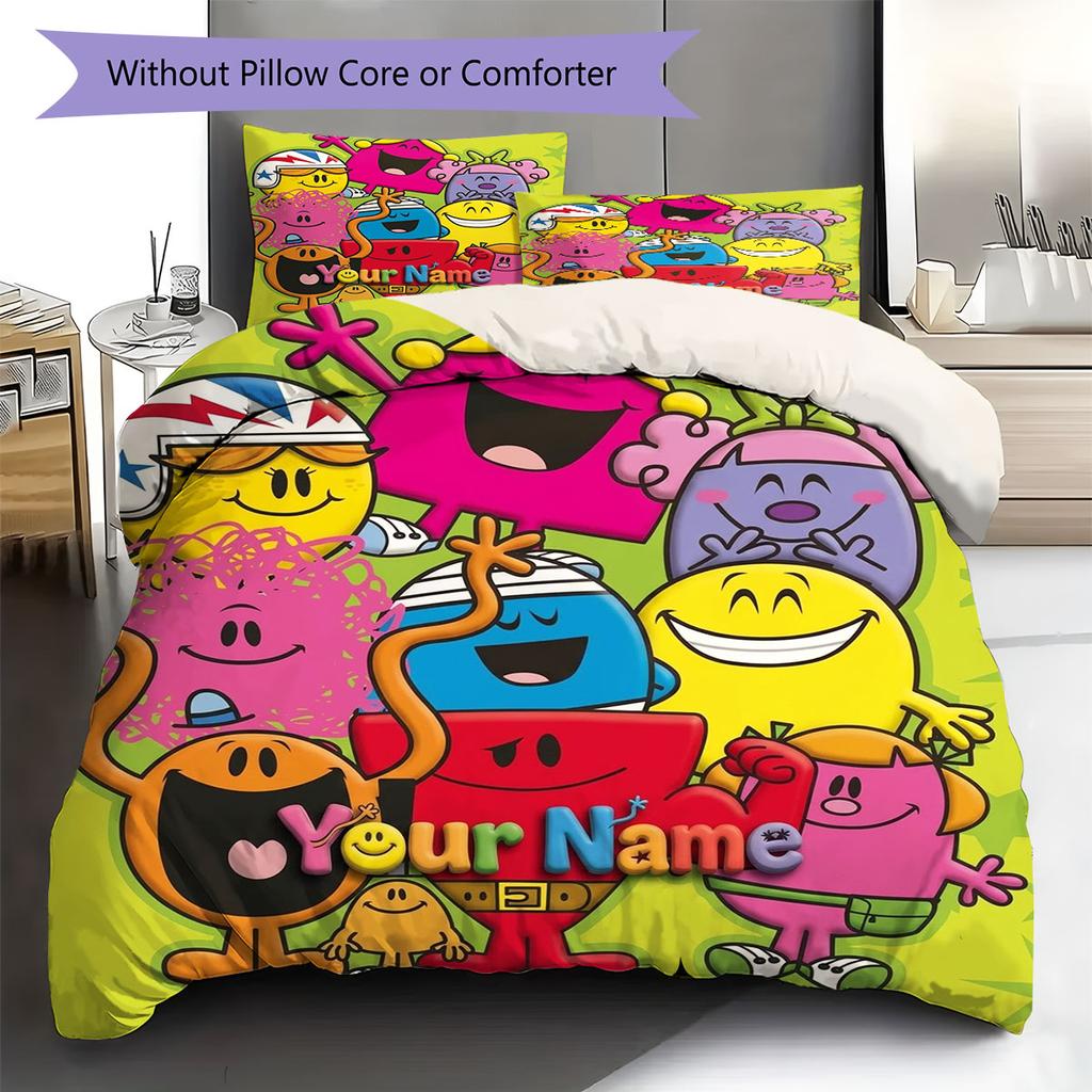 Herr. Herren Little Miss Individueller Namensmuster Bettwäsche, Steppbett Set Bettbezug Kissenbezug Zuhause Geburtstagsgeschenk(1 Bettbezug + 2 Kissenbezüge, ohne Füllung)