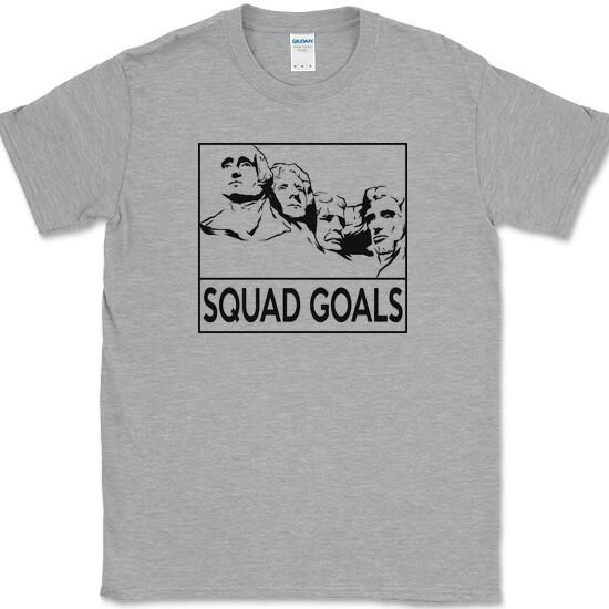 Mount Rushmore Squad Goals T-Shirt Funny USA America Patriot Humor Tee L