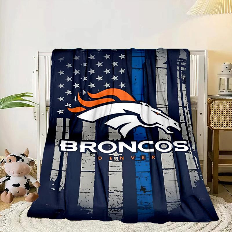 Coperta Portatile/Morbida Denver Broncos Coperta per Letto Adatta per Viaggi Campeggio Soggiorni Uffici Divani Regali per tifosi
