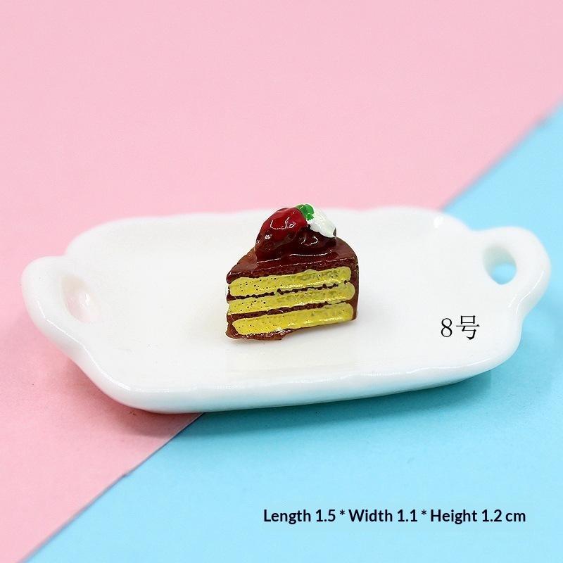 10Pcs Mini Resin Fake Cake Kawaii Simulation Food Miniatures for DIY Handmade Craft Home Decor Ornaments