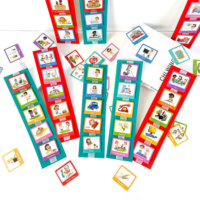 60 Pcs Visual Schedule Visual Wall Planner Daily Routine Chart For Kids Daily Visual Schedule Card Chore Chart Learning Material