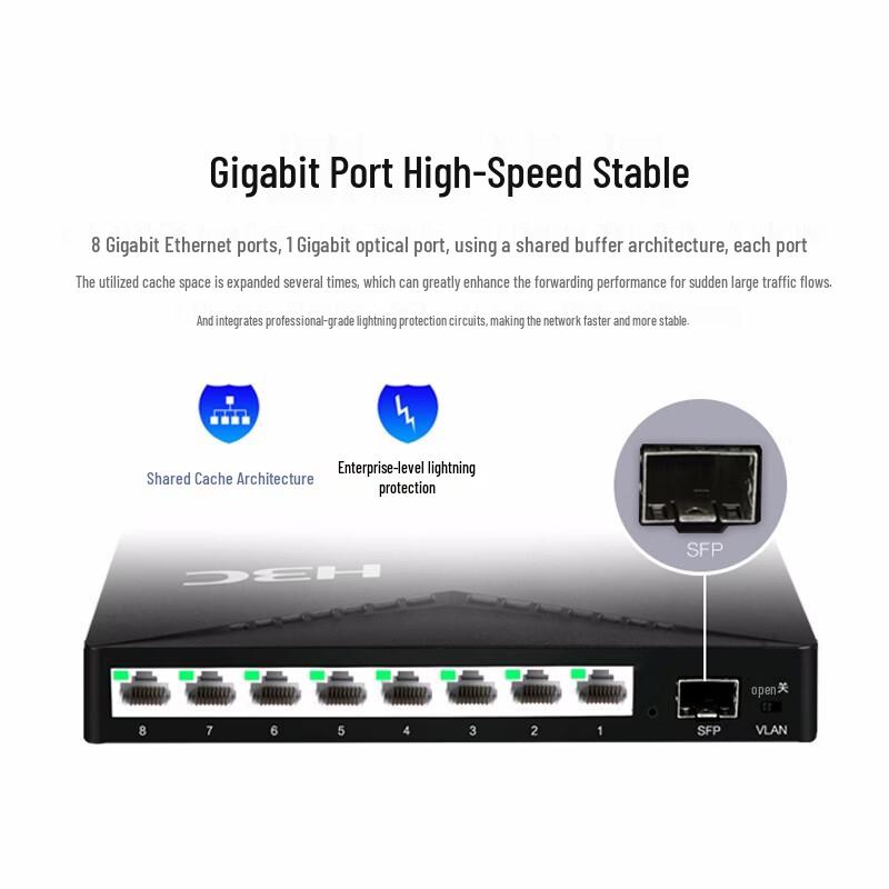 H3C S1209F 9-Port Unmanaged Gigabit Switch