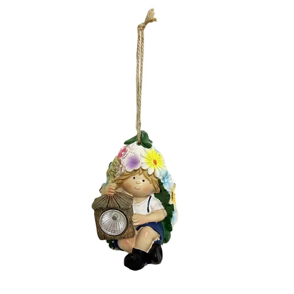 

Creative Fruit Tree Hanging Cute Solar Lighting Pendant Crafts Elf Doll Statue Courtyard Style 3