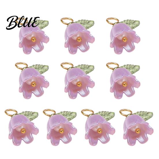 Three-dimensional Flower Charm 10Pcs DIY Pendant Three-Dimensional Simulation Texture Resin