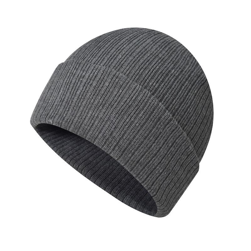 

Мужская зимняя горячо продаваемая теплая вязаная шапка утолщенная из переработанного материала шапка синяя для улицы для велоспорта трендовая шерстяная шапка 54-58cm серый