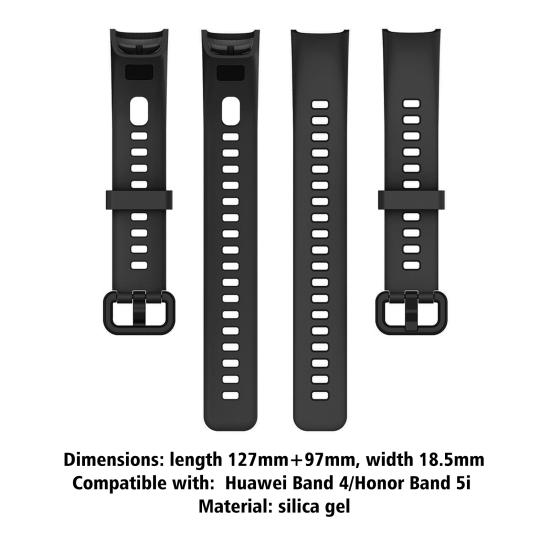 Watch Band Adjustable Soft Silicone Sport Solid Color Wristband Replacement Strap for Huawei
