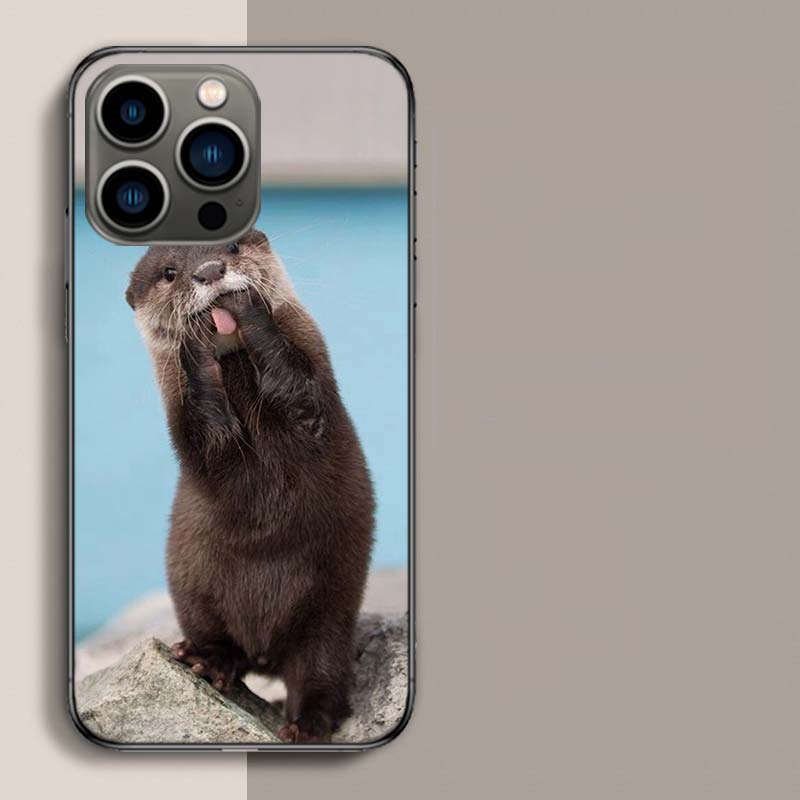 Lovely Otter Who Loves Clean Food Phone Case For Apple Iphone 16E 16 17 Pro Max Air 15 Pro 14 Plus 12 13 Mini Cover Cute
