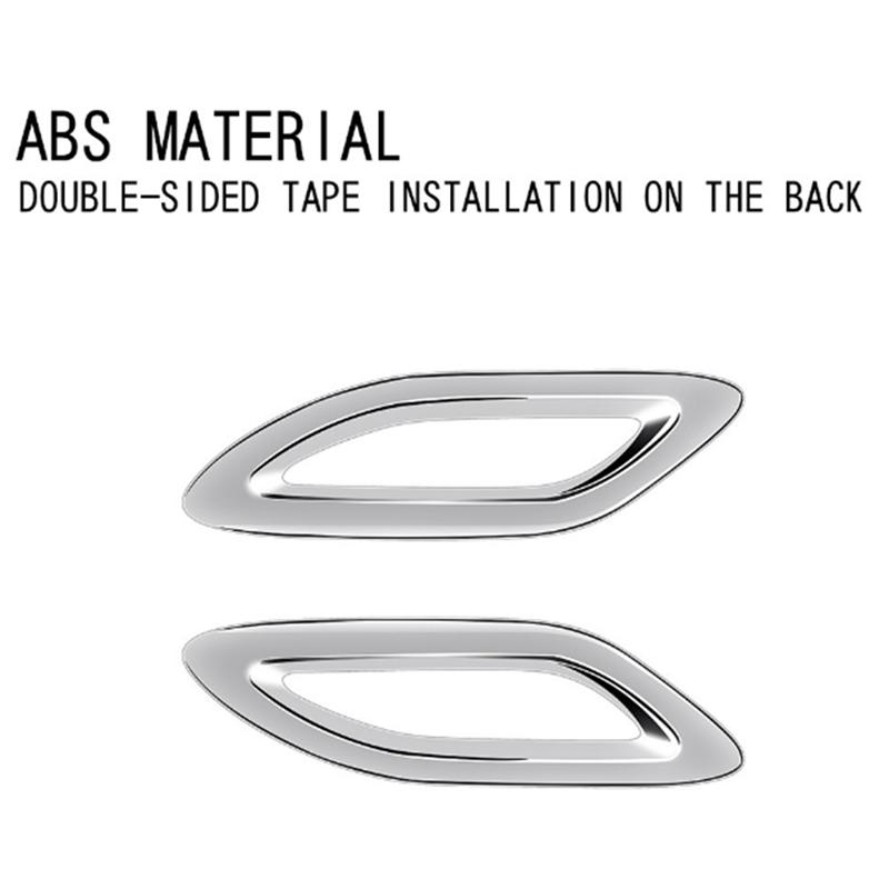 Car Silver Rear Tail Fog Light Lamp Frame Cover Trim For Toyota Alphard 40 Series + Car Spare Parts Accessories Parts