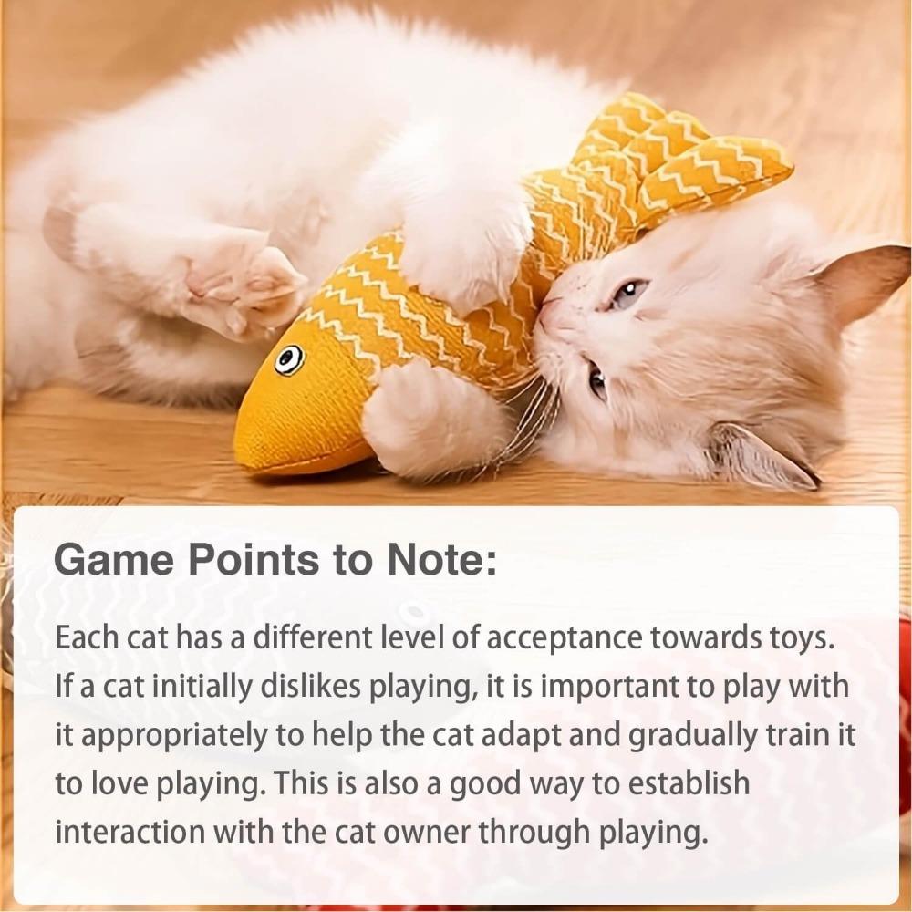 Cat Toys Fish,Plush Interactive Cat Toy for Indoor Cats,Crinkle Sound Catnip Toys Soft Linen, Interactive Kitten Exercise Kicker Toys for Indoor Cats