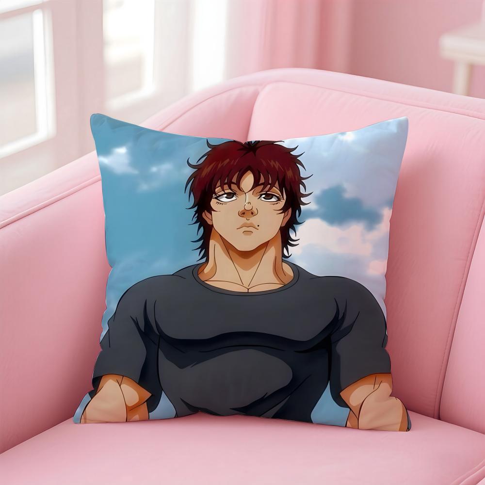 Baki the Grappler Cushion Cover Comfortable Reversible Pillow Cover Ideal for Car Sofa Bedroom & Beyond