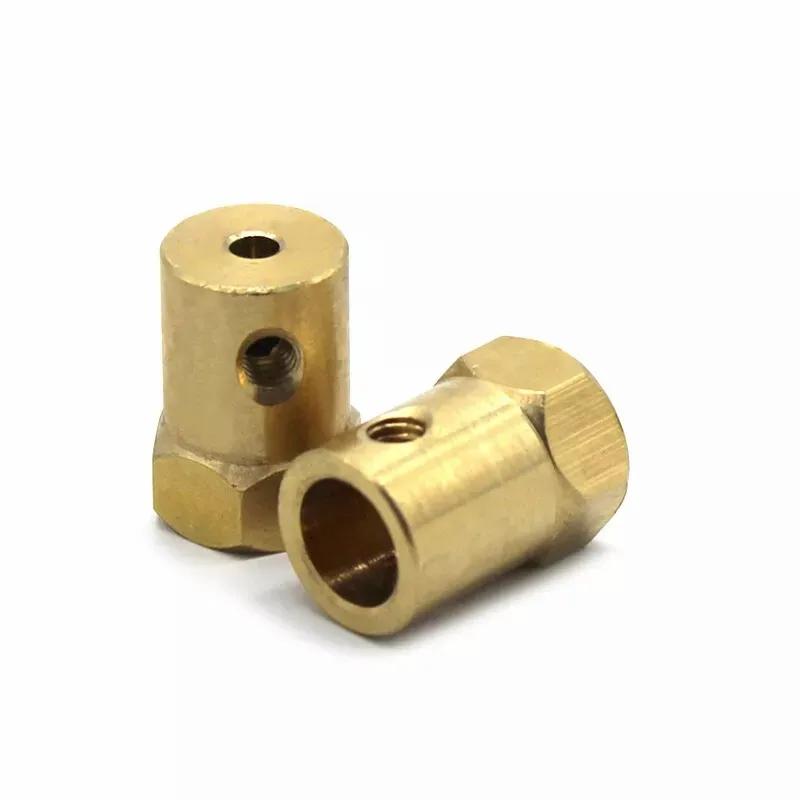 5Pcs Brass Hex Motor Drive Shaft Joint 2/3.17/3/4/5/6/7/8mm Transmission Coupling Coupler Connector For RC Model DIY