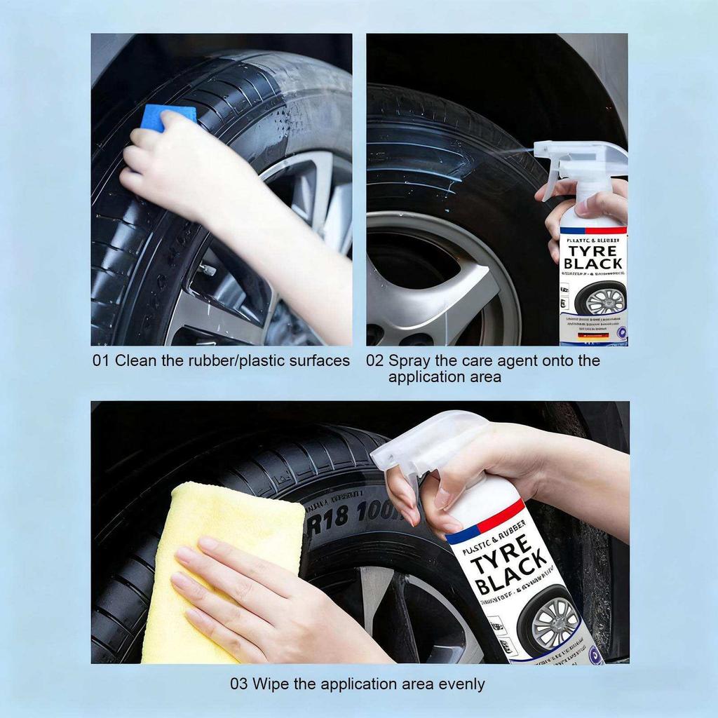 500ml Tire Shine & Protectant Spray Anti-Aging Rubber Conditioner Waterproof Dressing for Car Tires Plastic Trim UV Protection