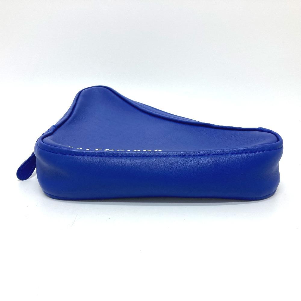 BALENCIAGA 476976 Triangle Clutch bag pouch accessory case blue/SilverHardware