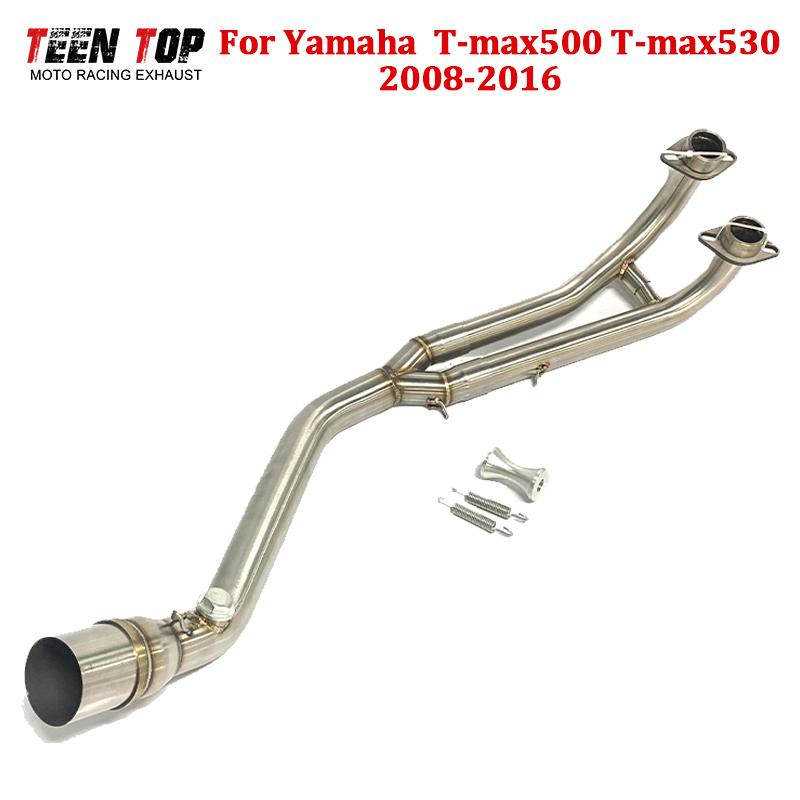 Stainless Steel Motorbike Exhaust Pipe For Yamaha Tmax500 Tmax530 Front Link Pipe Tmax 500 530 Exhaust Header Fit 51mm Muffler Stainless Steel