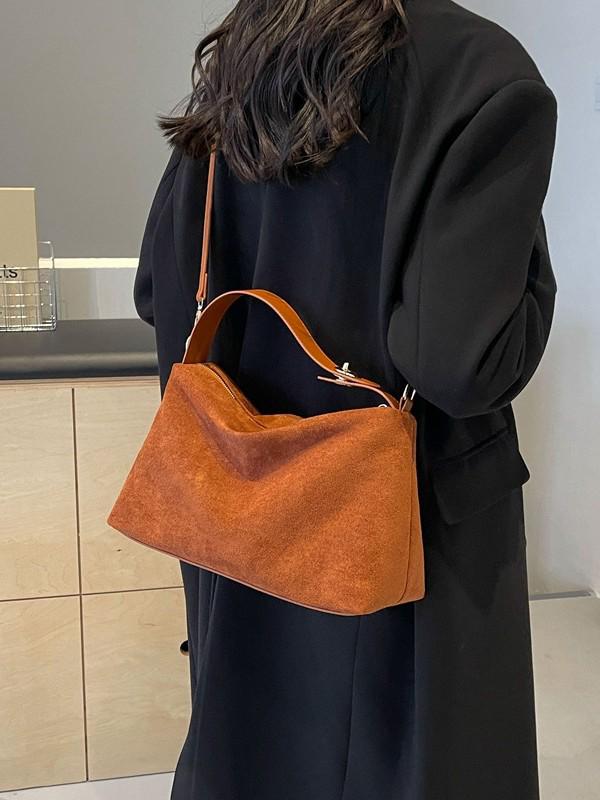 2025 Retro Deerskin Frosted Shoulder Crossbody Bag for Women: High-End Autumn/Winter Fashion