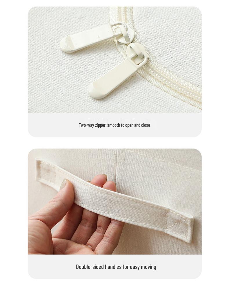 Cotton Linen Foldable Storage Box - Large, Portable Wardrobe Organizer and Moving Essential