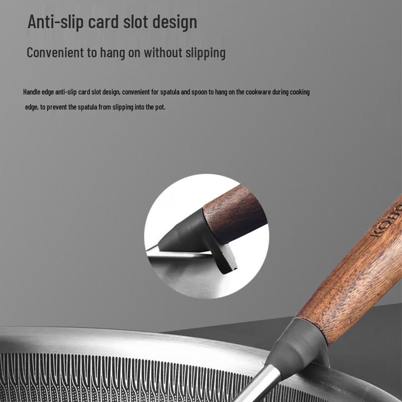 Kangbache Walnut Wood Handle 304 Stainless Steel 5-Piece Kitchen Utensil Set