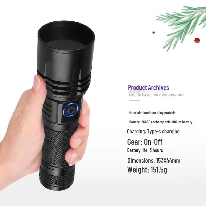 Rechargeable UV Wood's Lamp Black Mirror Flashlight