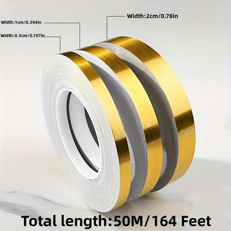 50M Self-Adhesive Tile Sticker Tape Golden Silvery Floor Waterproof Wall Gap Sealing Strip Tile Beauty Seam Sticker Hotel Decoration