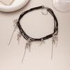 Hip Hop Style Neck Chain Vintage Cross Tassel Multi-Layer Crystal Necklace Heavy Industry Personality Clavicle Chain