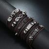 Hot Sale Skull 8 Alloy Accessories Five-piece Cowhide Bracelet, Jewelry