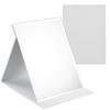 OWLKELA Tabletop Compact Folding Hand Stylish Stand Leather Cover Large M White Mirror, Mirror, Mirror, Mirror, & Break-resistant & Mirror, Size,