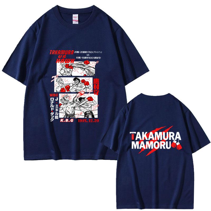Anime Hajime No Ippo Graphic Tshirt Takamura Hawk KGB T Shirts Kamogawa Boxing Gym Streetwear Unisex Fashion Oversized Tshirt Tops